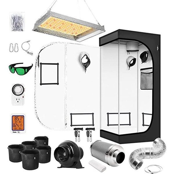 Ipower Grow Tent Kit Complete Full Spectrum LED Plant Light Lamp Indoor GLKITXXS4AL600CCMPT11A